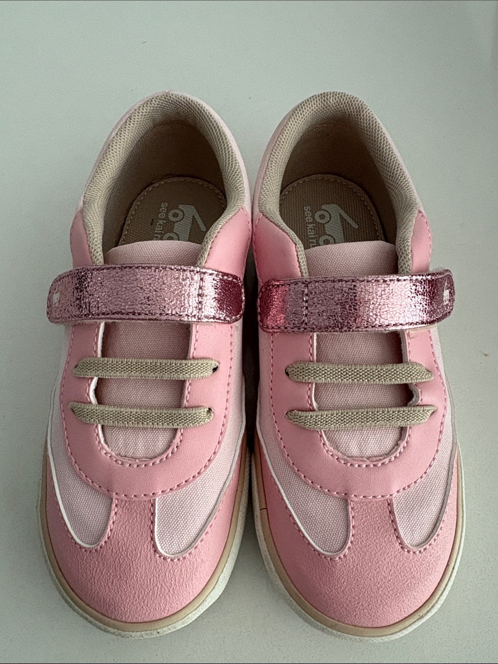 See Kai Run Girls' Pink Sparkle Strap Sneakers 12